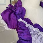 Vintage 80s Zum Zum Purple Little Bo Peep Prom Dress M 8 10 Purple Photo 3