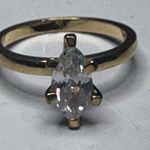 Vtg NV Nevada Silver Mines Gold Tone Marquise CZ Ring size 7 Photo 7