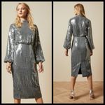 Ted Baker 💕 LONDON💕 Ophilla Long Sleeve Sequin Mini Dress Gunmetal 6 NWT Photo 2