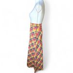 Tattoo of California vintage 70’s plaid maxi skirt fall retro high waisted Orange Photo 4