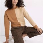 Madewell  color block sweatshirt NWT two tone gold long sleeve womens size medium Photo 0
