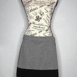 Loft SIZE 8 Gray Jersey Knit Black Stripe Side Zip A-Line Short Skirt Photo 8