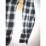 True Religion New Womens Designer M Plaid Top Logo Black Gray White NWT Long Photo 3