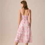 RIHOAS The Pink Square Neck Floral Ruched Midi Dress 15 Size L Photo 4