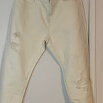 Aeropostale PRELOVED  STRAIGHT LEG CREAM DISTRESSED DENIM Photo 0