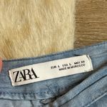 ZARA  ruffle wrap chambray blue skort Photo 1