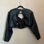 Nasty Gal Collection Take The Lead Faux Leather Crop Top 8 Black Photo 3