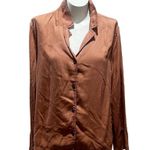 C&C California  Women's Pink Chambray Button-Up Top XL Long Sleeve Collared Photo 7