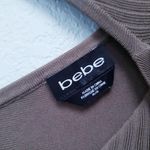 Bebe  Green Deep V-neck 3/4 Sleeve Crop Top Photo 3