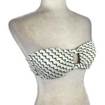 Asceno Space Bandeau Bikini Top with cut out front tie back Size Small Blue Photo 0