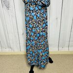 Ann Taylor NWT Blouson Midi Dress Navy Floral Sz 14 Short Sleeve Lined Photo 5