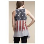 Vocal Apparel American Flag Red White Blue Stars Stripes Taupe Tank Top Womens S Photo 2