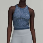 Lululemon  Ebb to Street Cropped Tank Top Distorted Noise Mineral Blue Size 4 Photo 0