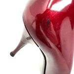 Stuart Weitzman Size 7 Heels Red Glossy Peep Toe Pumps 3.5" High Formal Business Photo 4