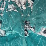 Citron Art to Wear Sheer Floral Asian Silk Open Waterfall Cardigan Turquoise S Green Photo 4