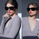 ZARA  Cable-knit Rhinestone Jewel Buttons Cardigan Lavender Size Medium Photo 8