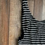 Aerie Womens Swim One Piece Black White Stripe Low Back Side Boob Size Large Photo 4