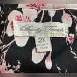 BODY TOUCH Classics floral button down night gown shirt size 2X black pink Photo 5