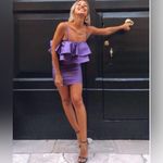 ZARA  Ruffled Ruffle Metallic Thread Mini Cocktail Dress in Purple Size‎ Small Photo 4