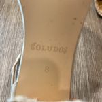 Anthropologie Soludos espadrille woven raffia heel one strap sandals beige tan neutral suede 8 Photo 9