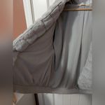 NWT Fair X Haven Faux Fur Hooded Zip Up Sweater Women's Medium Light Blue/Grey Blue Photo 3