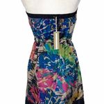 matty m Floral watercolor strapless silk dress New Mattty M small/med multicolor print Photo 2