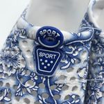 Sport Womens Rubber Clog Flats Floral Lightweight Blue White Size 41 US 10 Photo 5