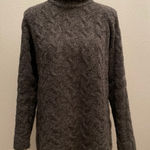 Talbots Soft, Oversized Mock Turtleneck  Wool Blend Cableknit Sweater Photo 0