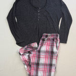 Victoria's Secret  Black and Pink Plaid Pajama Set Photo 0