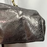 Cynthia Rowley Women's Metallic Snakeskin Pattern Gold Tone Hobo Bag Brown Photo 8