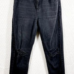 American Eagle  Black Distressed High‎ Rise Mom Straight Jeans Photo 0