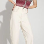 White House | Black Market WHBM Extra High Rise Barrel Jeans in Natural Cream Size 4 Photo 0