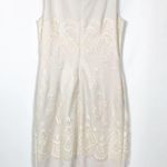 Tadashi Shoji Cream Lace Overlay Sheath Dress Photo 5