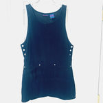 Denim And Co Vintage Corduroy Black Jumper Dress Y2K pockets sz M 100% cotton Size M Photo 3