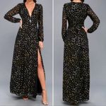 Lulus  Sparks Fly Black Star Print Long Sleeve Maxi Dress Photo 1
