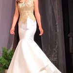 Ritziee Originals White & Gold Mermaid Dress Photo 0