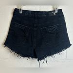 American Eagle  Outfitters Woman's Distressed Black Denim Super Stretch Shorts Photo 4