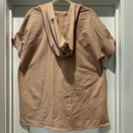 Wild Fable Unique Casual Tan Hooded Top Shortsleeved Slits on Sides Athleisure Photo 4