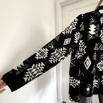 Faded Glory Women’s Open Long Sleeve Cardigan Wrap Jacket Black White Sz L Western Cabincore Photo 2