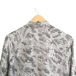 Spyder  Half Zip Mock Neck Pullover Silver Gray Print Thumbholes Size Medium Photo 4