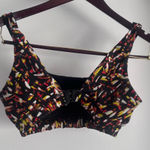 Offline By Aerie Goals Black Mutlicolor Sports Bra Small Photo 0