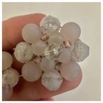 Clear vintage cluster beaded clip on earrings Photo 1