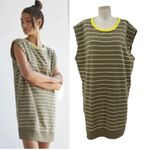 Anthropologie Daily Practice Tee Dress Striped Light Fleece Green Size Large Photo 1