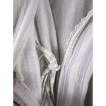 Miss Elaine Cotton Robe M | Vintage Striped Terry Cloth Housecoat Lace Trim Belt White Size M Photo 5