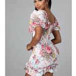 A.Peach Floral Print Smock Mini Dress  Photo 5