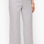 Talbots 22W Wide-Leg Crop Chino Pants Black/White Pinstripe Photo 0