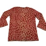 White + Warren Cashmere Sweater Animal Print Tan Red Women Size S Photo 5
