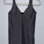 Lululemon Contour Tank Heathered Black Sz 8 V Neck Built in Bra Gym Athleisure Photo 2