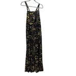 Natural Life  Dakota Tie Velvet Overall Jumpsuit Wide Leg Floral Print Size Large Photo 2