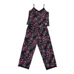 State of Day Floral Pajama Set L Black Lace Cami Top Pants NWT Size L Photo 1